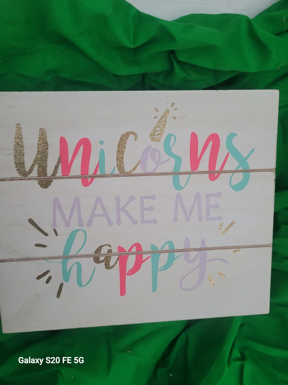 Glitter Unicorn Wall Art - Gold Sparkle